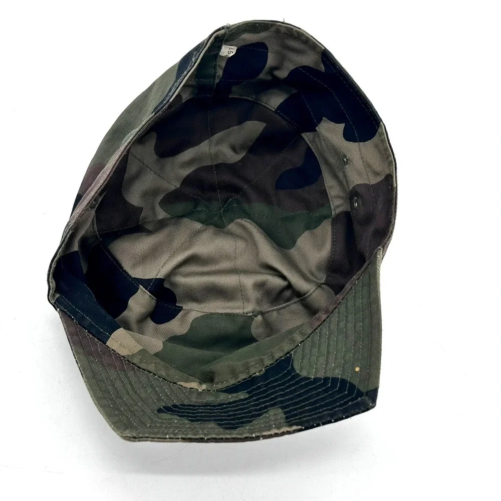 French Military Woodland Camo Patrol Cap Cadet Hat Size 61 Green Brown Camo - Picture 6 of 7